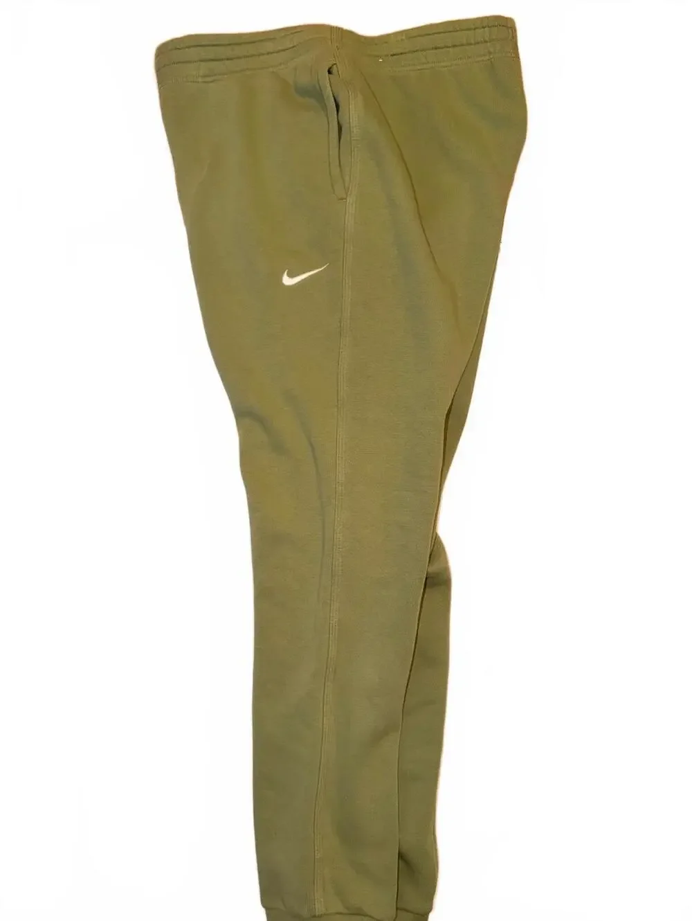 Nike Olive Green Joggers Sweatpants Swoosh Logo Cuffed Size M